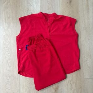 FiGS SET❗️Red Top XL and Pants XXL